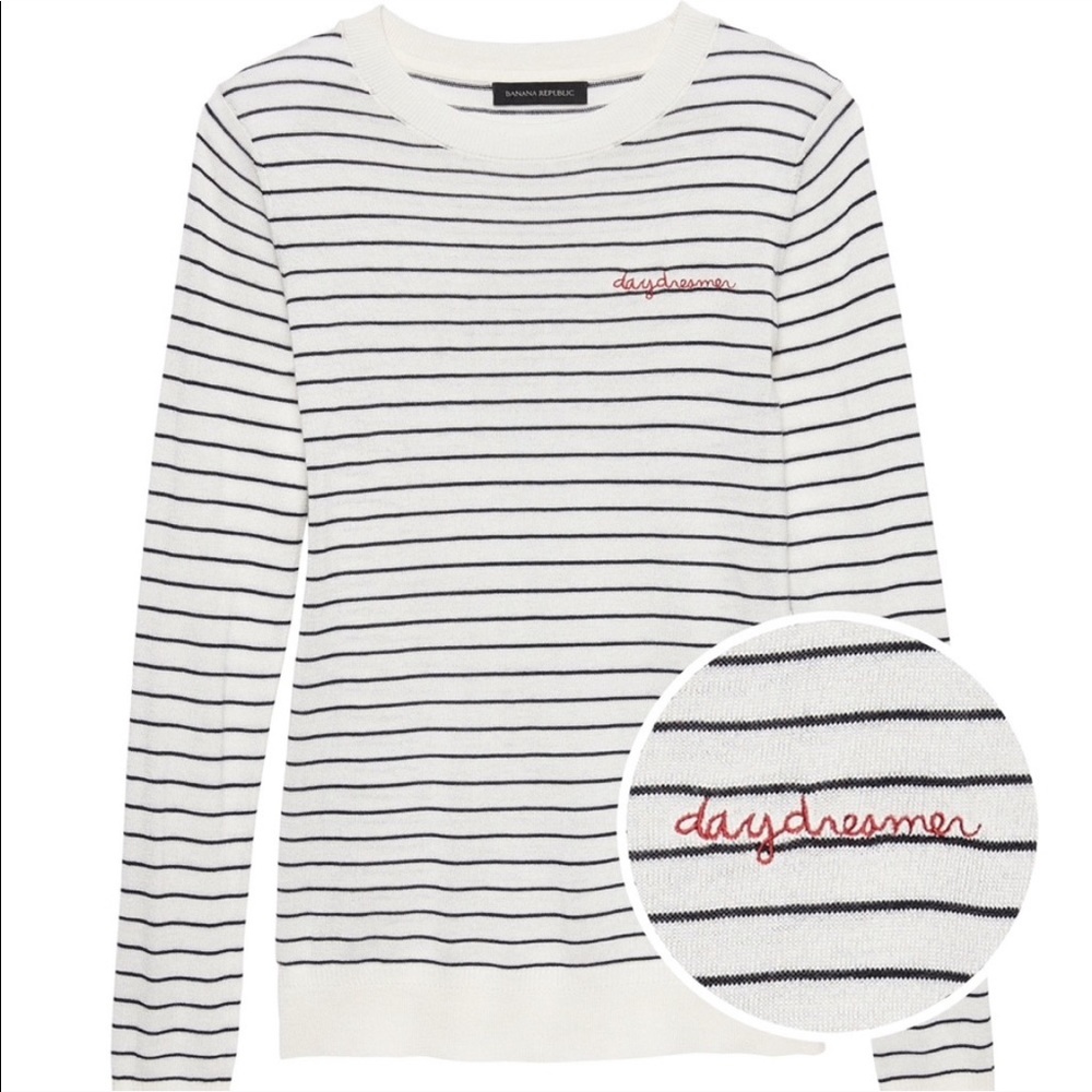Banana Republic silk cashmere striped sweater
